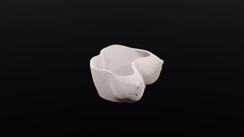 WOMAN FLORAL BOOBS PLANTER 3D PRINT STL FILE