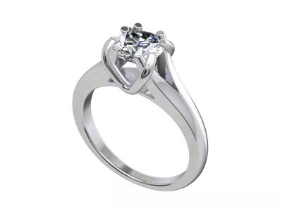 Engagement Ring  STL File Format ready For 3D Printing - CC80Tin