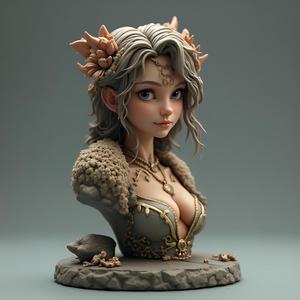 Forest Nymph Bust - Fantasy Miniature