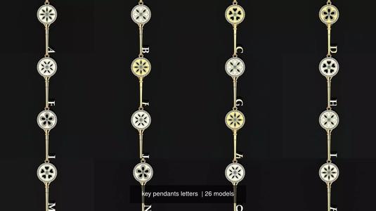 key pendants letters  3D Model Collection