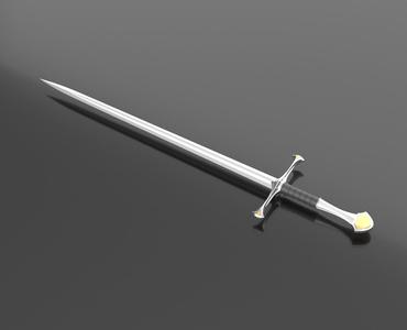A long and elegant knight's sword