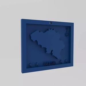 Belgium-Belgie Map 3d Print Model
