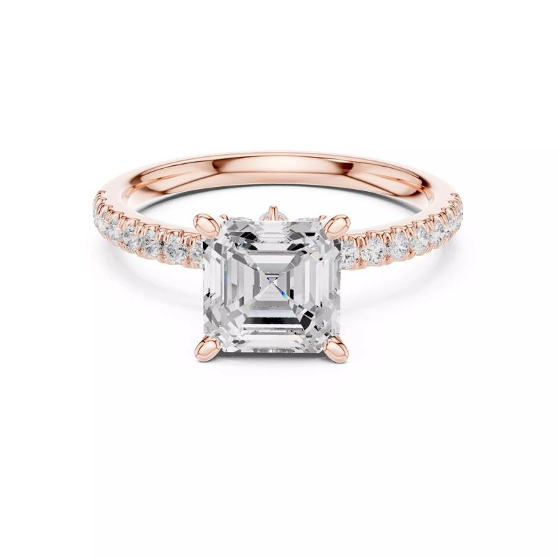 Asscher Diamond With Hidden Marquise Wedding Ring 3DM STL Video