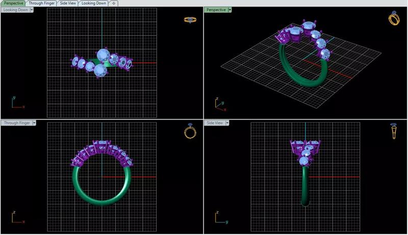 bypass ring eight stone 3dmodel 3D print model