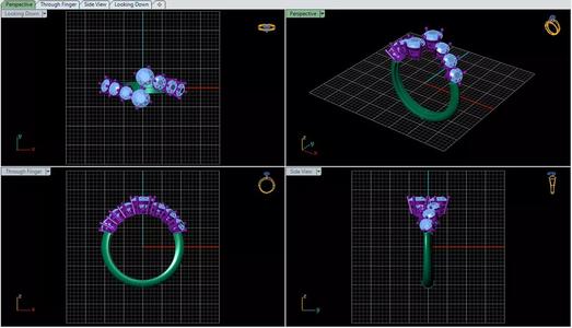 bypass ring eight stone 3dmodel 3D print model