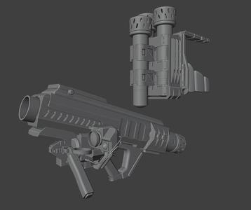 Helldivers FAF-14 Spear + Support backpack
