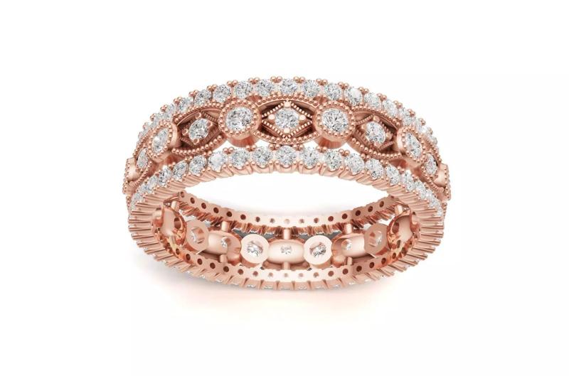 Antique Style Wedding Band With Diamond