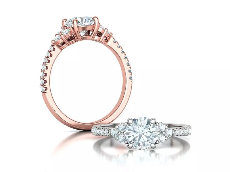 Bespoke 1ct Diamond Engagement Ring 7 stone ring