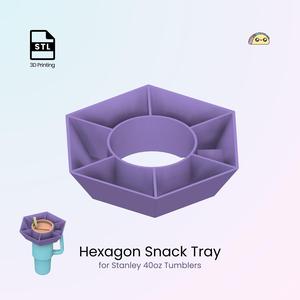 Hexagon Snack Tray for 40oz Stanley Tumblers, Snack Ring, Stanley Tumbler Snack Tray