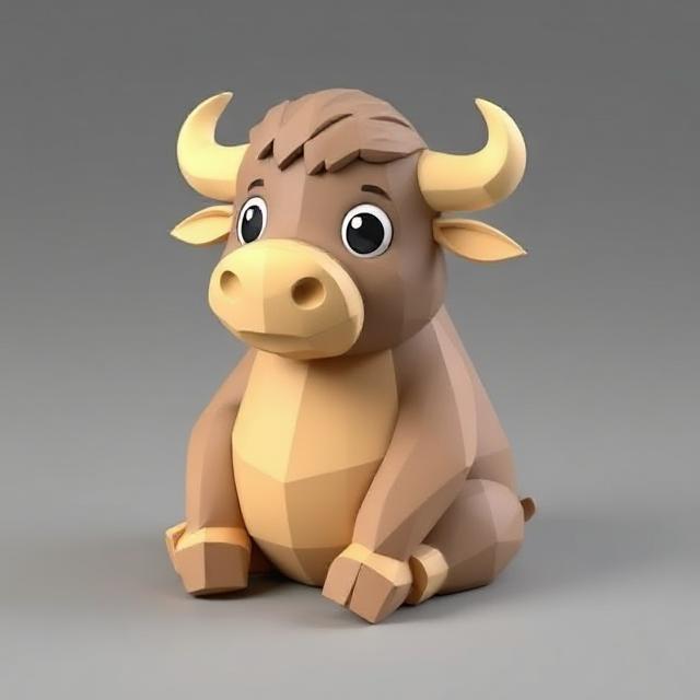 Chubby Sitting Buffalo