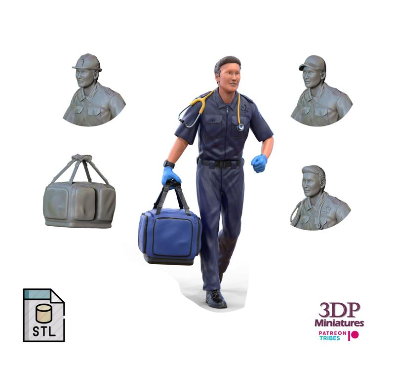 N1 paramedic emergency service running with bag