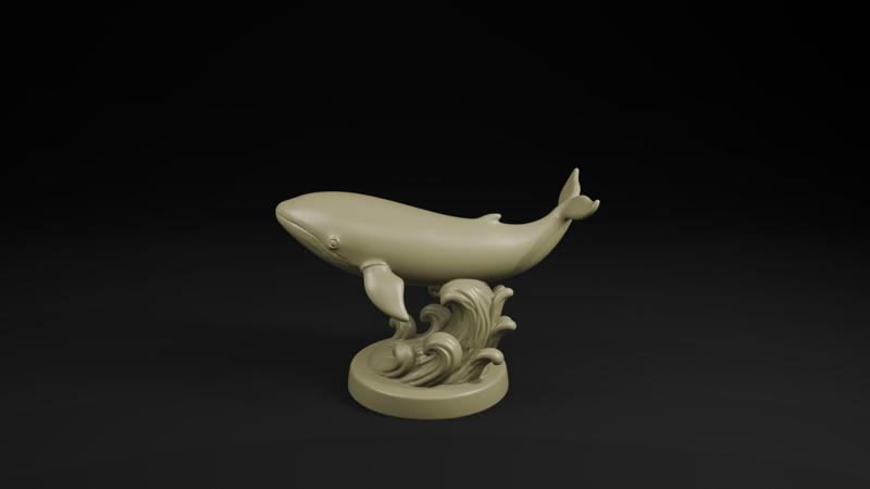 Elegant Whale STL – Stylized Ocean Animal Sculpture 3D Printable Art