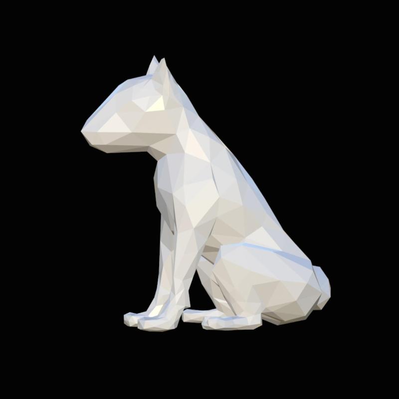 Bull terrier low poly
