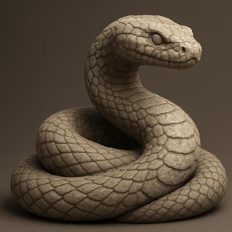 3D Sculpted Snake Render