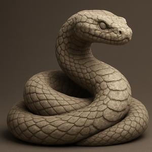 3D Sculpted Snake Render