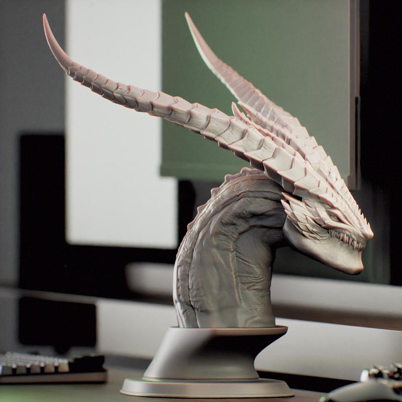 Dragon Bust - Print by Parts - Dragon Bust to print by parts -