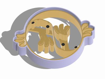 Axolotl cookie cutters Yin Yang