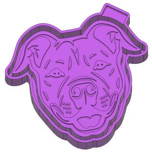 Pitbull Dog Freshie STL Mold Housing
