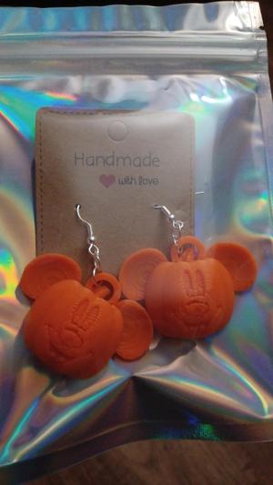 Mickey pumpkin Earrings/necklace/jewelry/crafts/ fall halloween disney pumpkin decor