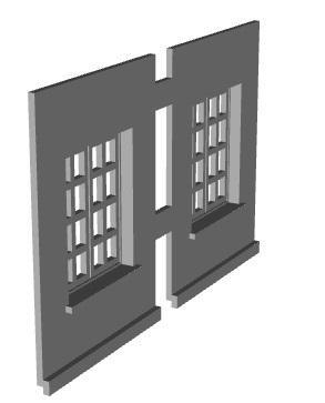 shop upper floor inter section with window module 1/76 scale