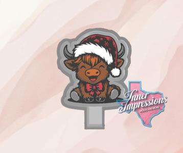 Cute Highland Christmas Cow Freshie Mold