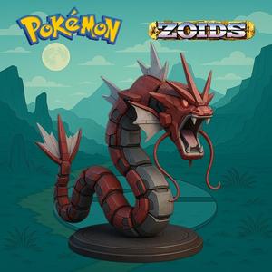 Mecha Gyarados - FDM Printable STL File - Pokémon x Zoids Inspired Figure