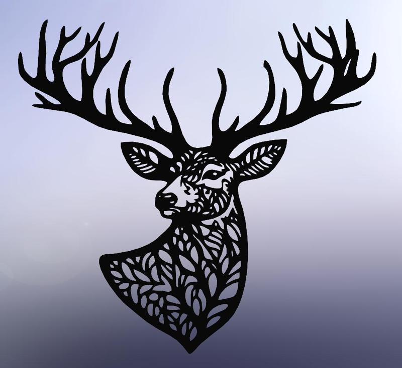 Majestic Deer Head - Elegant Line Art