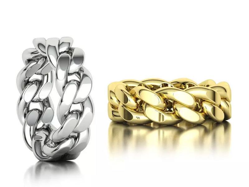 Heavy Cuban Chain Rings 3mm thick 5us 6us 7us 8us sizes