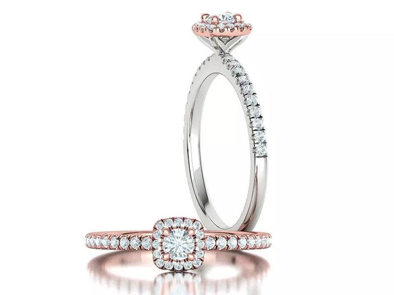 Halo Promise Ring Cushion Halo Engagement Ring 3dmodel