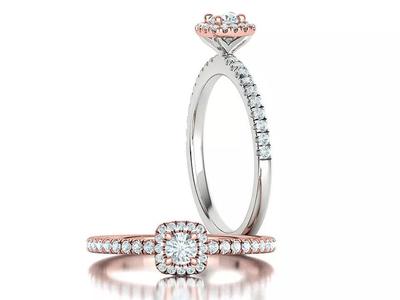 Halo Promise Ring Cushion Halo Engagement Ring 3dmodel