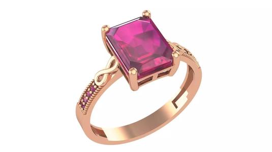 Halo Ruby Gemstone Ring 3dm stl render details