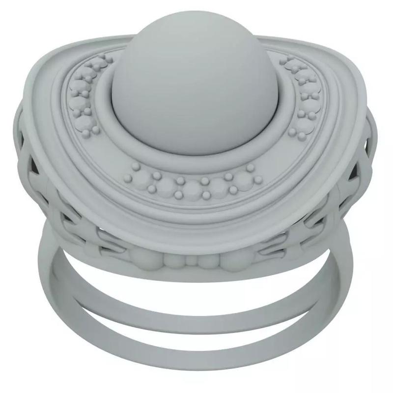 Grandeur Cocktail Ring 3D Model