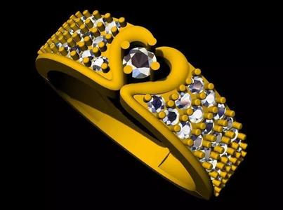 Heart Cluster Ring 3dm file
