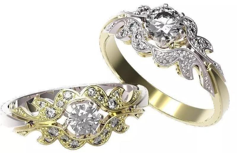 Gold ring with a diamond