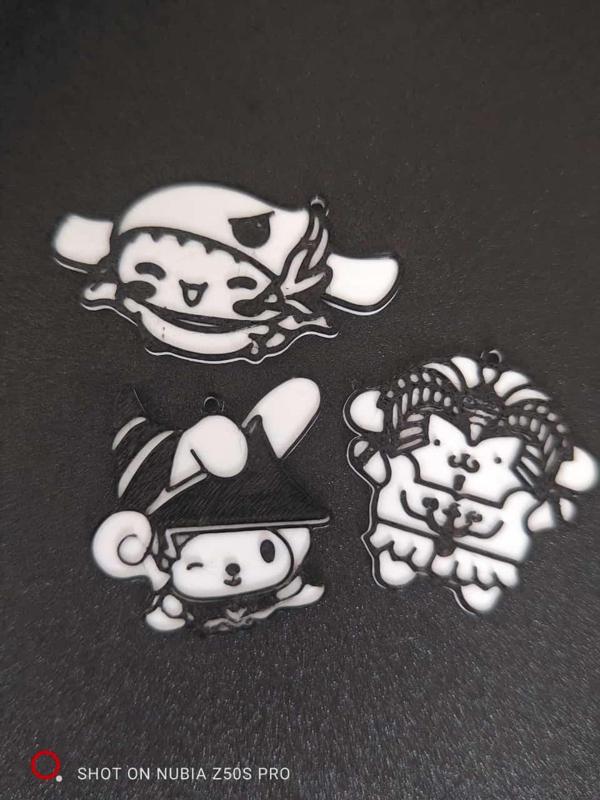 hello kity and yugioh friends keychain