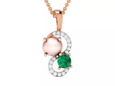 Women pearl pendant 3dm render detail