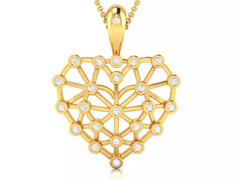 Women Love Heart Pendant 3dm STL OBJ FBX Render Details