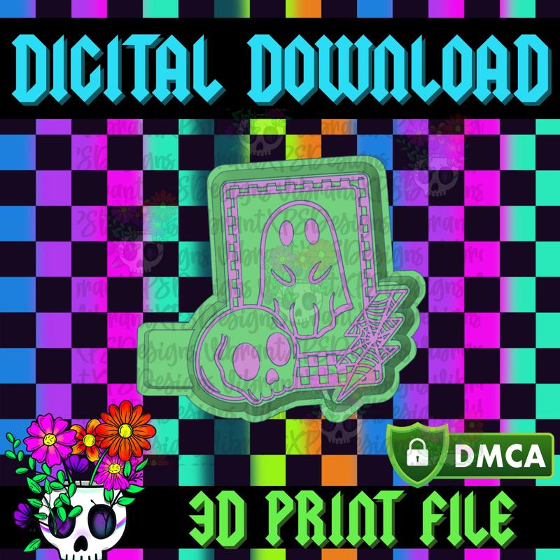 Ghost Checkered Card STL Freshie Housing