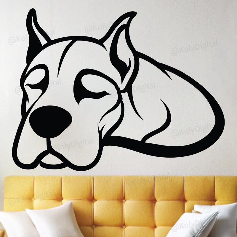 Great Dane dog sleeping wall art