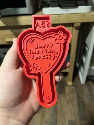 You're Like Really Pretty Heart Mirror Freshie Mold - 3D Model Mold Box for Silicone Freshie Moulds