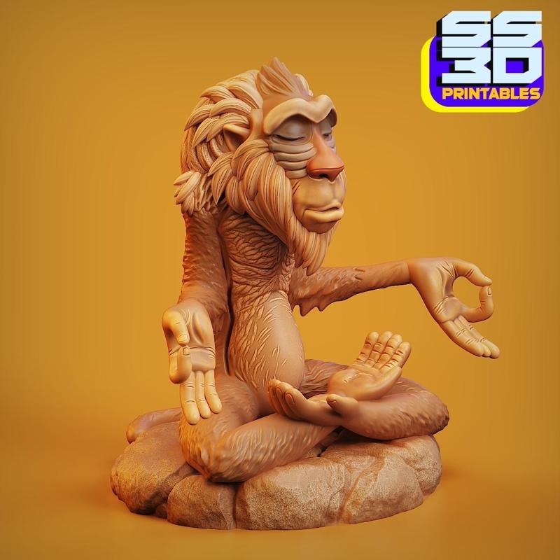 Lion King Rafiki 3D Printable Model - STL Format