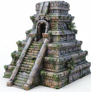 Ancient Aztec Maya Jungle Temple Diorama – 3D Printable STL