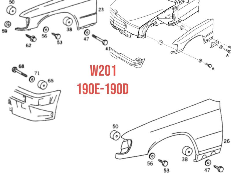 Mercedes AMG W201 W124 15mm Wide Fender Spacer Kit