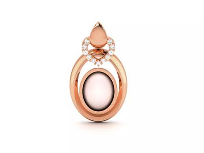 Women pearl pendant 3dm render detail
