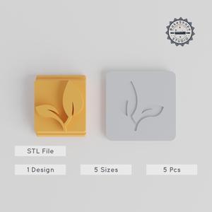 Leaf Stamp Tile Collection, 5 Sizes 20-40mm, Perfect for Clay & Cookies, Nature Emblem, Botanical Motif