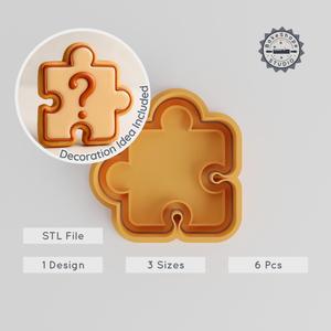 Puzzle Shape Cutter & Stamp, Cookie & Fondant Set, 3 Size Options, Brain Teaser & Mind Game Collection