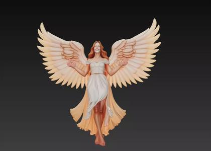 Angel Woman Statue - Elegant 3D Model for Art - 3D Printing