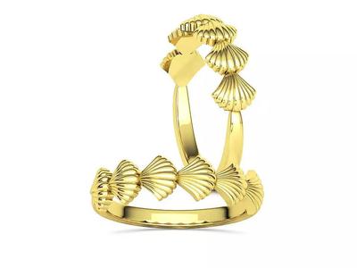 Scallop Shell Fashion Ring 3dprint model