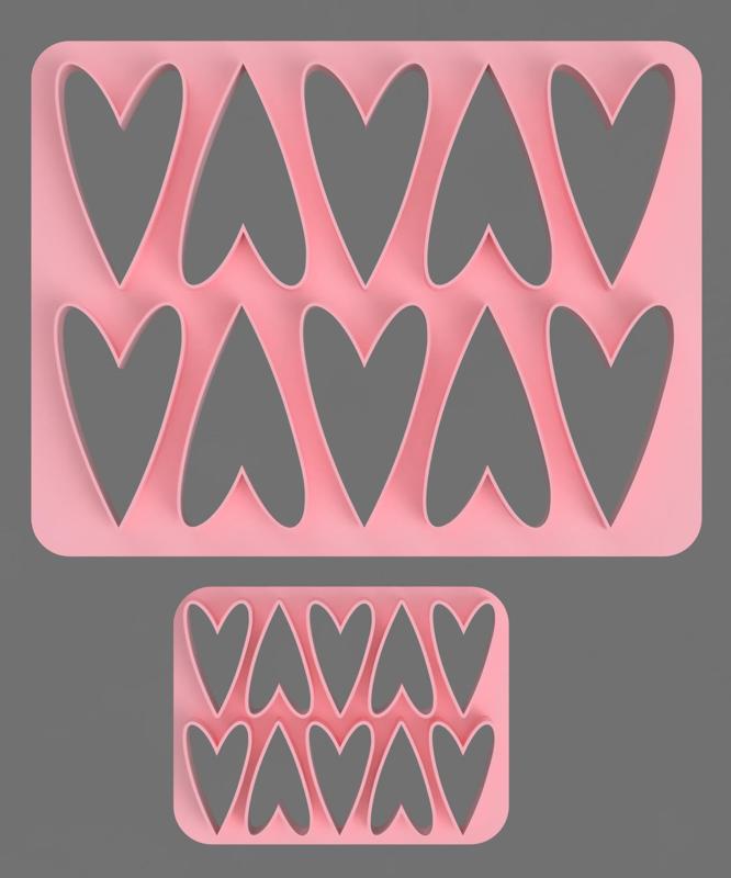 2 and 4 cm HEART EARRING CUTTERS FOR GALLET AND FONDANT