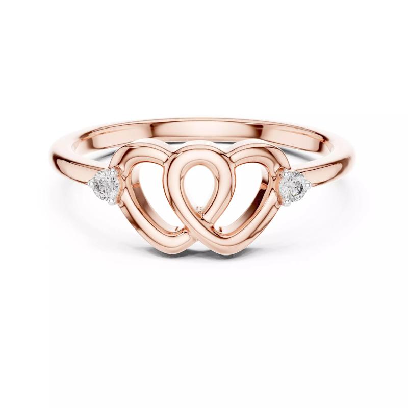 Round Diamond Double Heart Wedding Ring 3DM STL Video